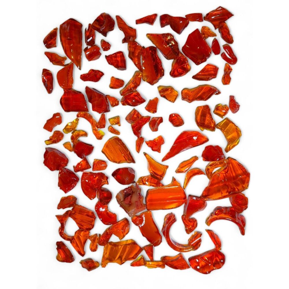 Ruby‎ Amberina Glowing Swirl Slag Uranium Glass Cullet Assortment #4GA10